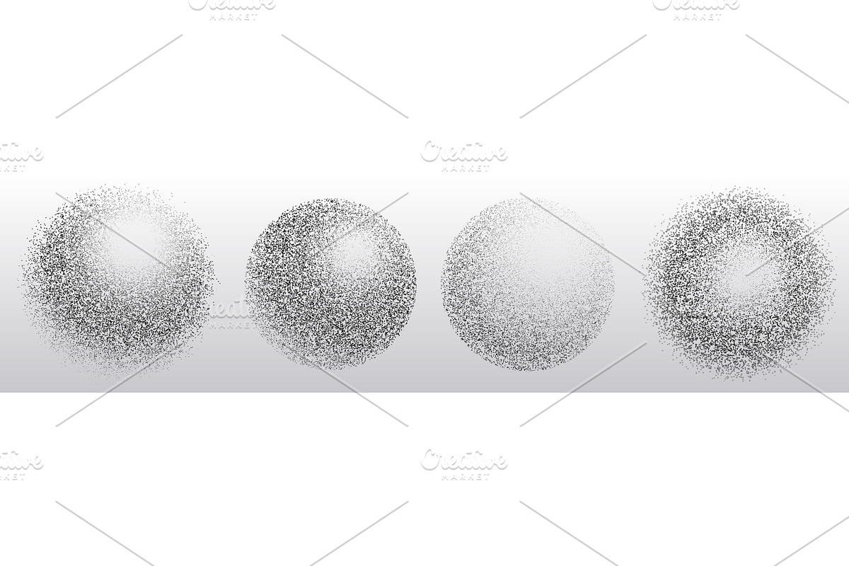 Dotted sphere shapes set, an Object Illustration by art PVP - market