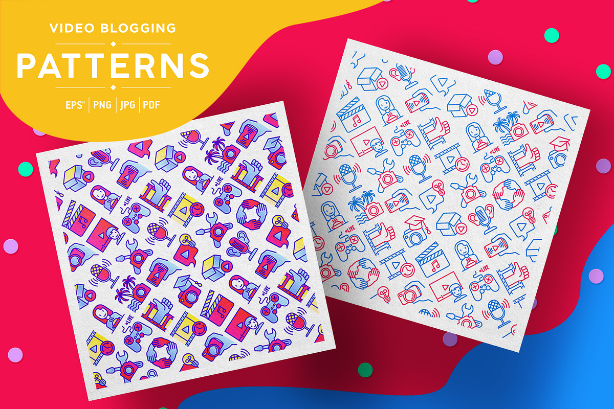 Video Blogging Patterns Collection, a Pattern Graphic by Alex Blogoodf