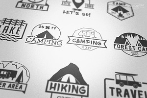 Camping Outdoor Badges Logos