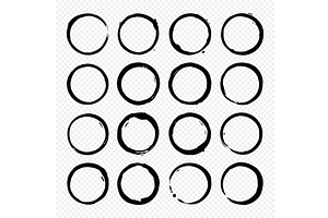 Set of 16 black grunge coffee cup, an Object Illustration by GraphiShop