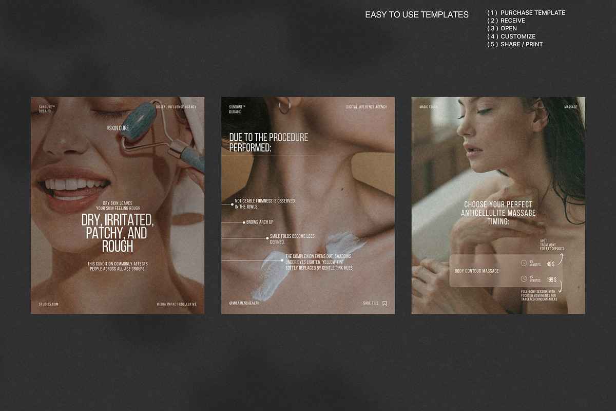 Skincare Posts for Canva Bundle preview 3