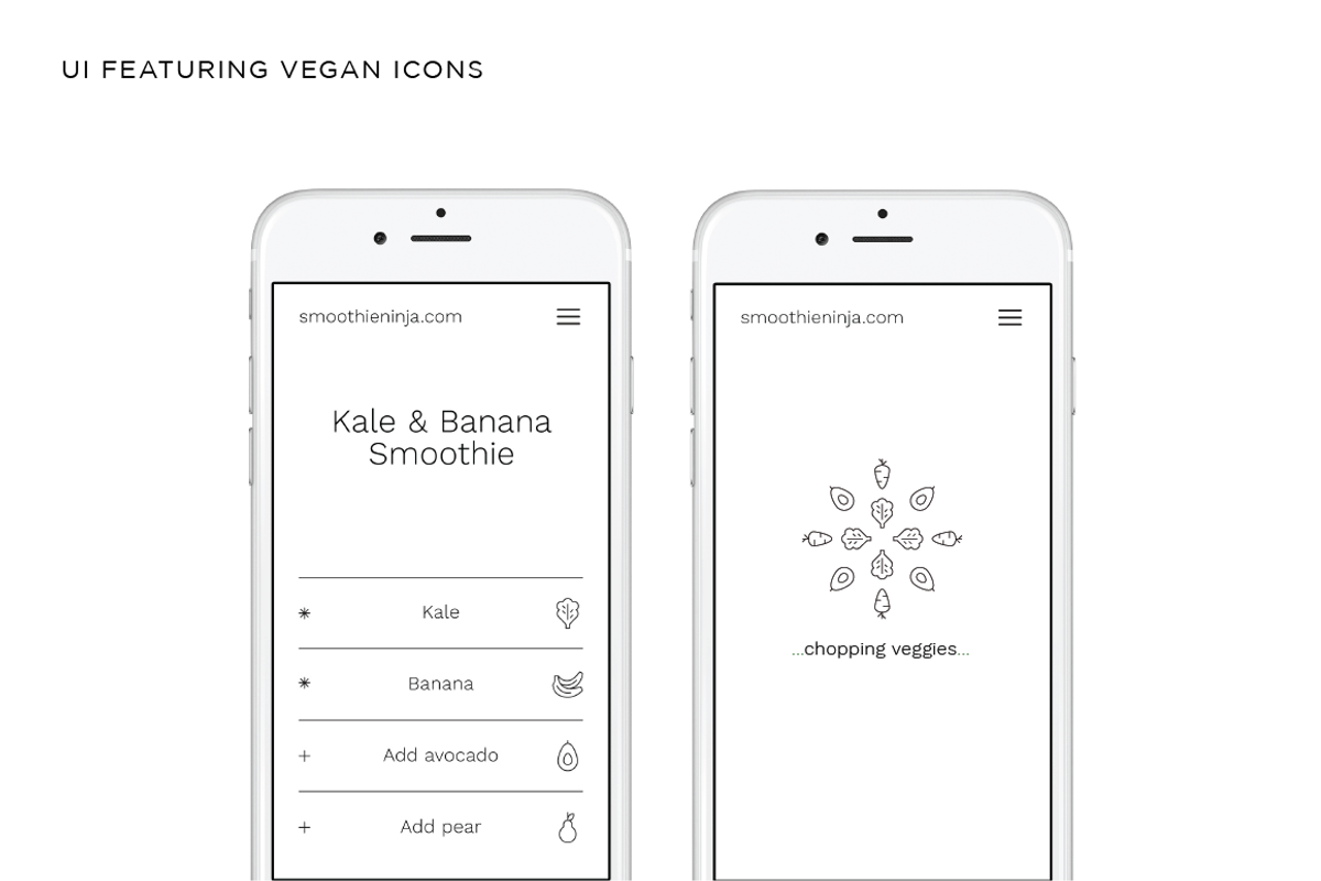 Minimal Vegan icon set preview 4