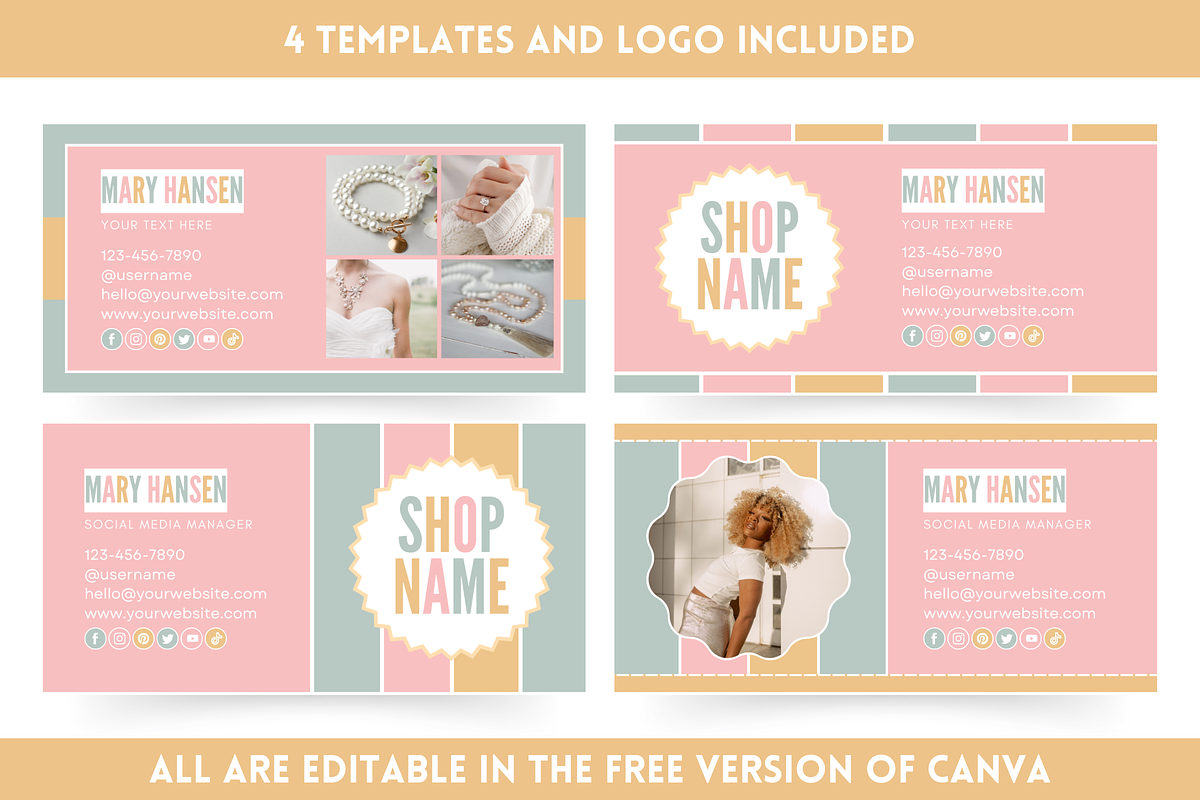 Pastel Email Signature Bundle, an Email Template by SunshineStudioBoutique (Photo 5 of 9)
