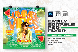 Summer Vibes Party Flyer Design, a Flyer Template by Shajib Shikder