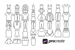 Clothing Icon Outlines Set 2