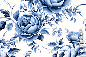 ROSES. Toile De Jouy. Seamless 8