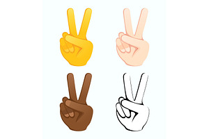 Peace hand sign emoji, an Emoji Icon by Yayasya