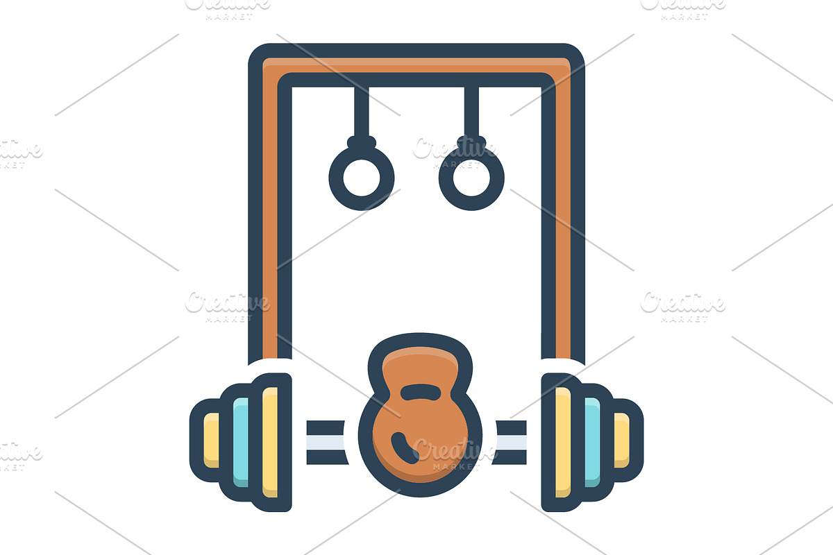 Gym barbells color icon, a Duotone Icon by Creative priyanka