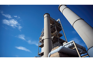 emissions storage Cement Factory ai, an Industrial Photo by pikepicture
