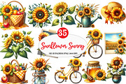Watercolor Sunflower Sunny Day png, an Illustration by Watercolor design (Thumbnail 1 of 4)