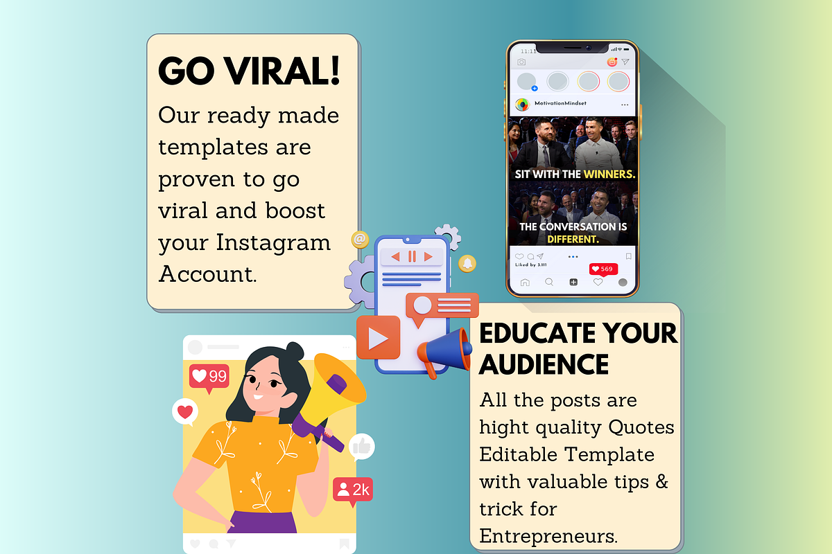 Quotes &  Lessons from Entrepreneurs, a Social Media Template by Viral Content Design (Photo 7 of 10)