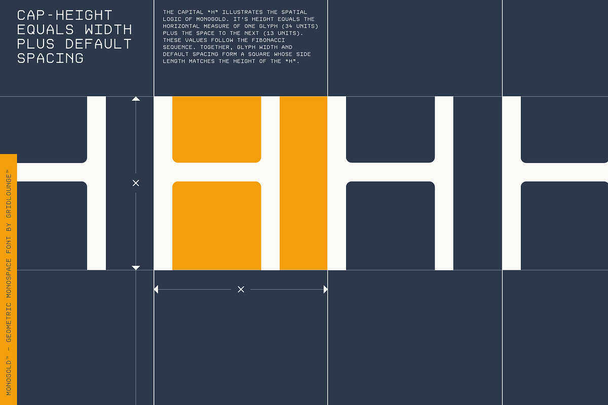 Monogold – Fibonacci Monospace, a Sans Serif Font by Gridlounge (Photo 6 of 13)