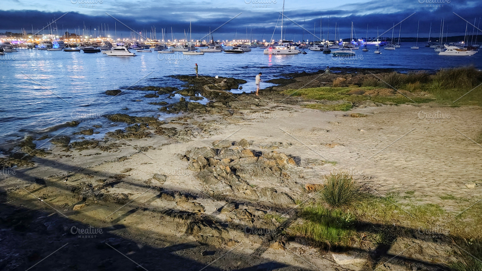 Small beach and ships at background, punta del este city, urugua, a Holiday Photo by DanFLCreativo