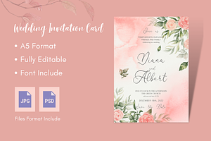 Wedding Invitation Template Card A5