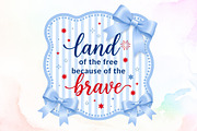 Preppy 4th of July Png, Land of Free, a Seasonal Illustration by Sublimation Artist (Thumbnail 1 of 9)