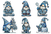Christmas Blue Gnomes Clipart, an Illustration by Dream Creation (Thumbnail 2 of 7)