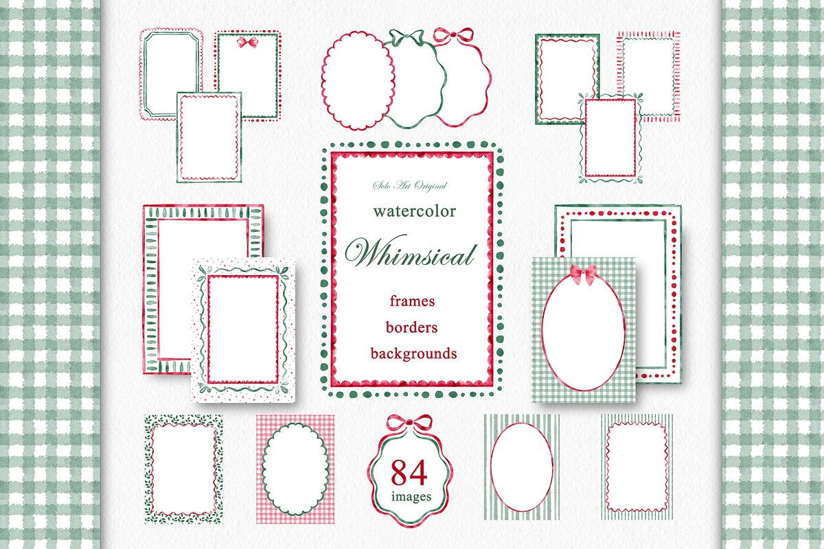 Watercolor Christmas Frames Clipart, an Object Graphic by Solo Art Original (Photo 1 of 9)