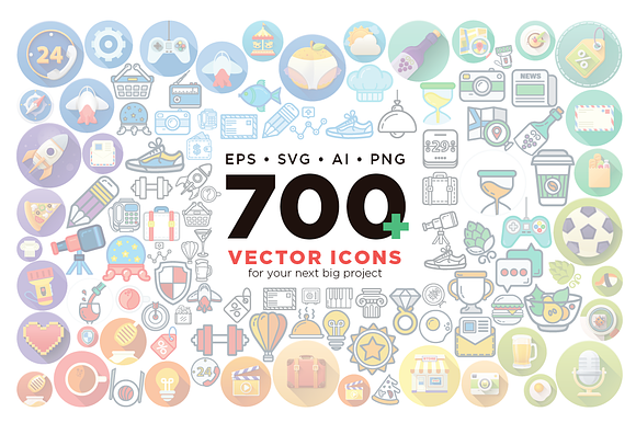 700 Premium Flat Icons