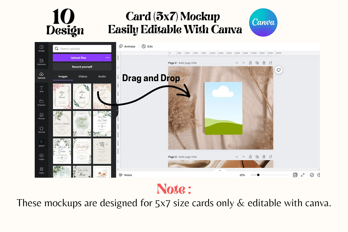 Invitation 5x7 Card Mockup Bundle, an Invitation Template by DaisyStudio (Photo 2 of 13)