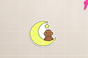 Cute Bear with Moon SVG Bundle, a Graphic by TheHitShop (Thumbnail 10 of 10)