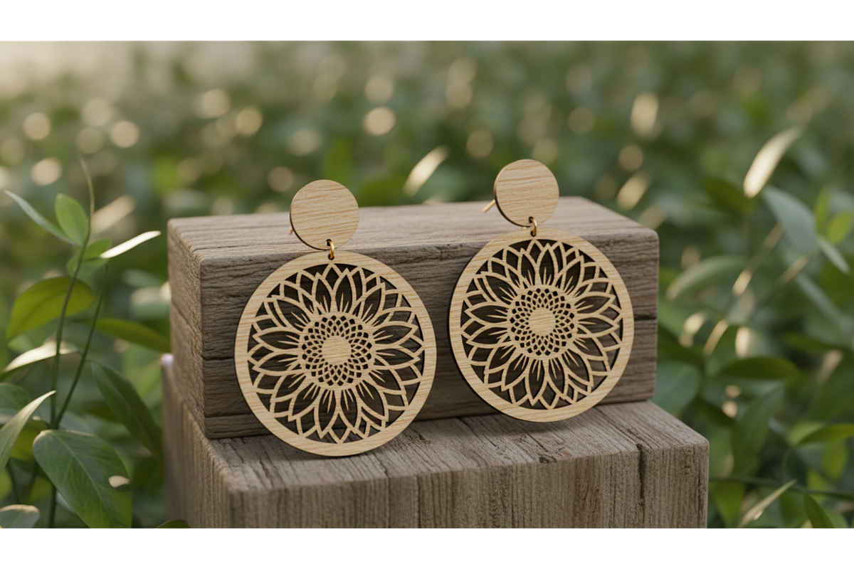 Floral Drop Earring SVGs, a Graphic by musafir_fashion (Photo 7 of 11)