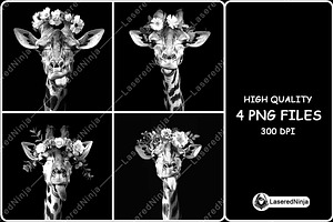 Funny Giraffe Tongue Out Flower Crow, a Background Graphic by LaseredNinja