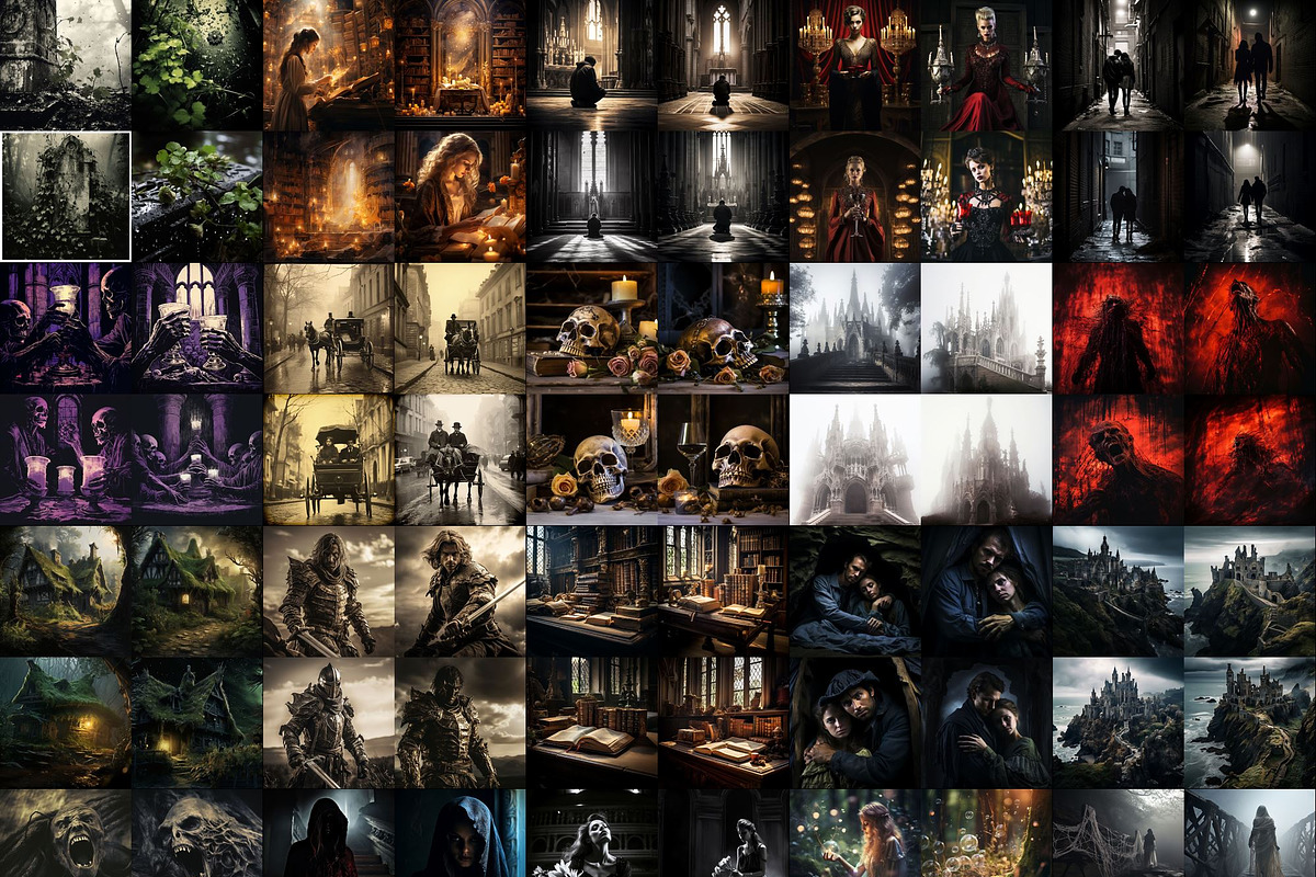 416 Midjourney Gothic Prompts, a Person Illustration by Sevenstyles