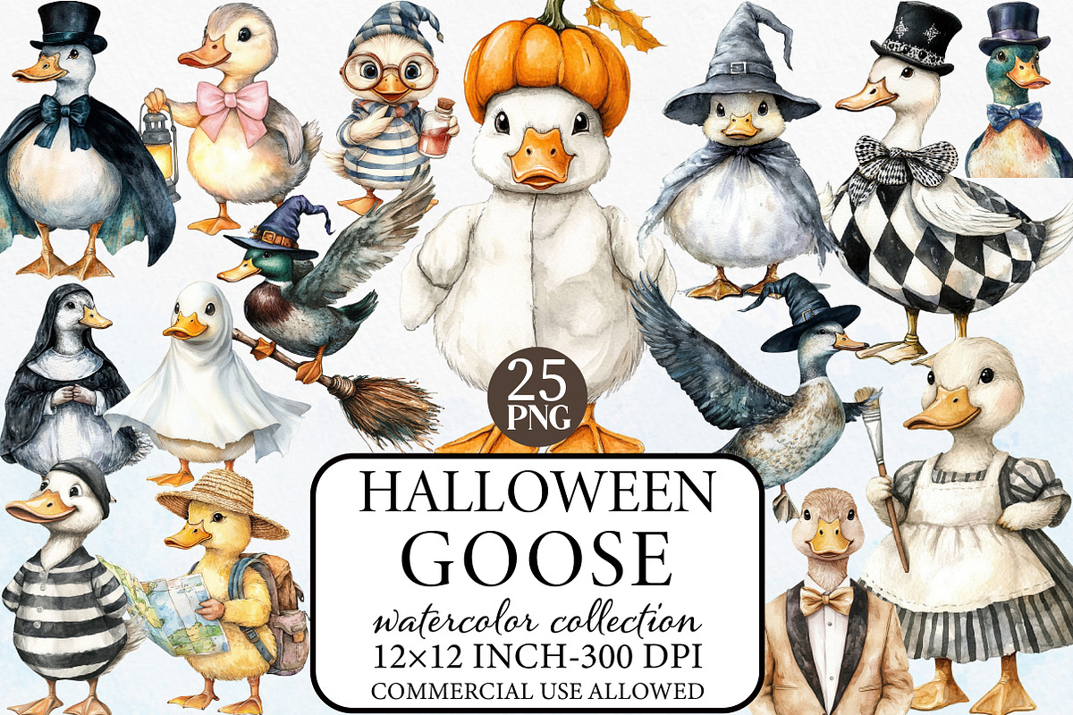 Halloween Goose Clipart PNG Sublimat, a Graphic by Libby Wishes (Photo 1 of 6)