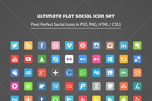 Ultimate Flat Social Icon Set
