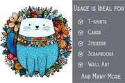 Quirky Christmas Cat Clipart, an Illustration by Pixels.Craft (Thumbnail 3 of 6)