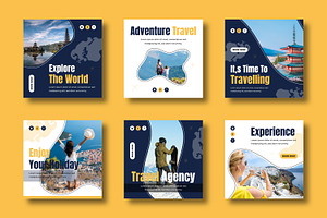 Travel Social Media Post Template, a Social Media Template by MightyDesign