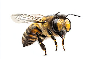 Honeybee in flight detailed closeup, an Animal Photo by Pixeness Studio