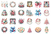 Pink Mint Christmas Clipart, an Illustration by SinaCreation (Thumbnail 2 of 7)