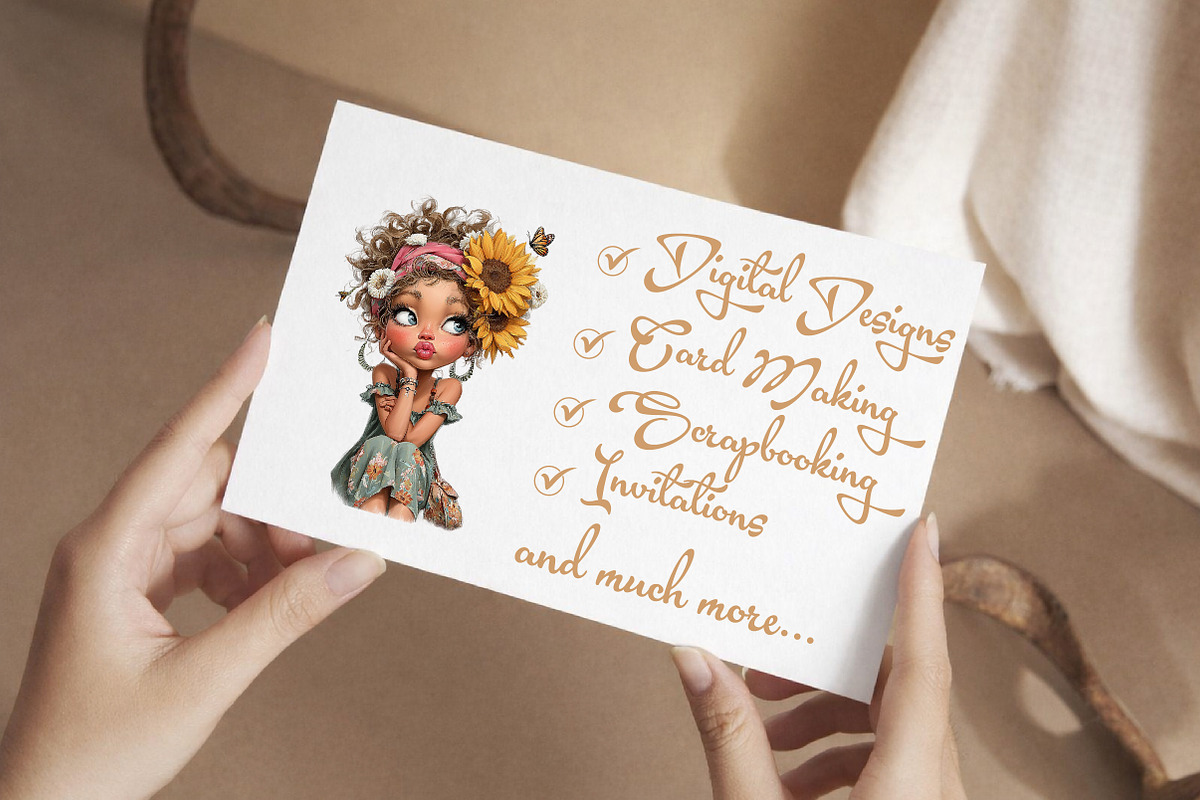 Whimsical Summer Sunflower Girl Clip, an Illustration by Libby Wishes (Photo 3 of 6)