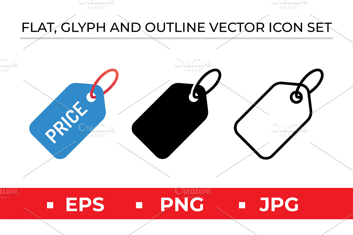 Price Tag Icons Set, an Outline Icon by Artonix (Photo 1 of 2)