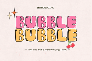 Bubble cute handwriting font, a Handwritten Font by JJuta