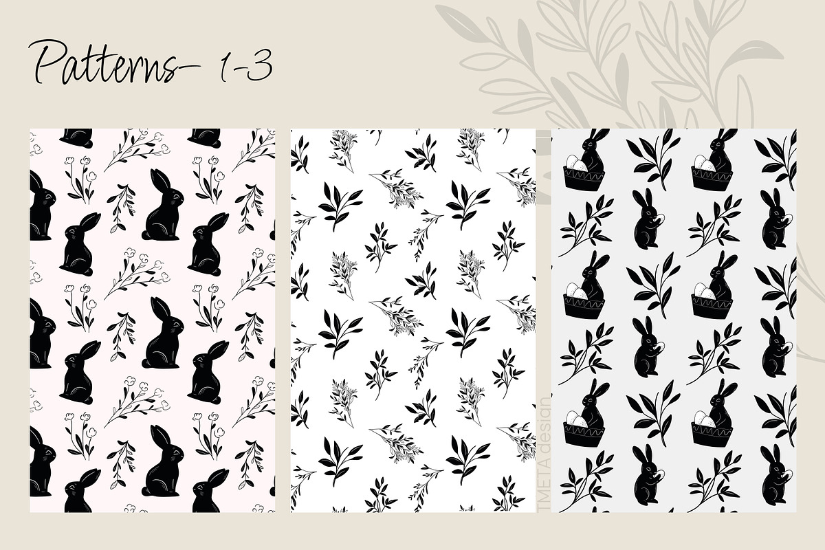 Spring Bunny & Floral Clipart Set, an Animal Illustration by Tmeta Design (Photo 7 of 11)