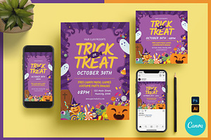 Halloween Trick or Treat Flyer, a Flyer Template by Creativestoree