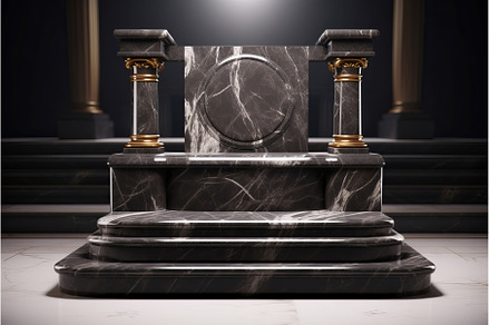 Elegant Marble podium. Generate Ai, a Nature Photo by Ylivdesign
