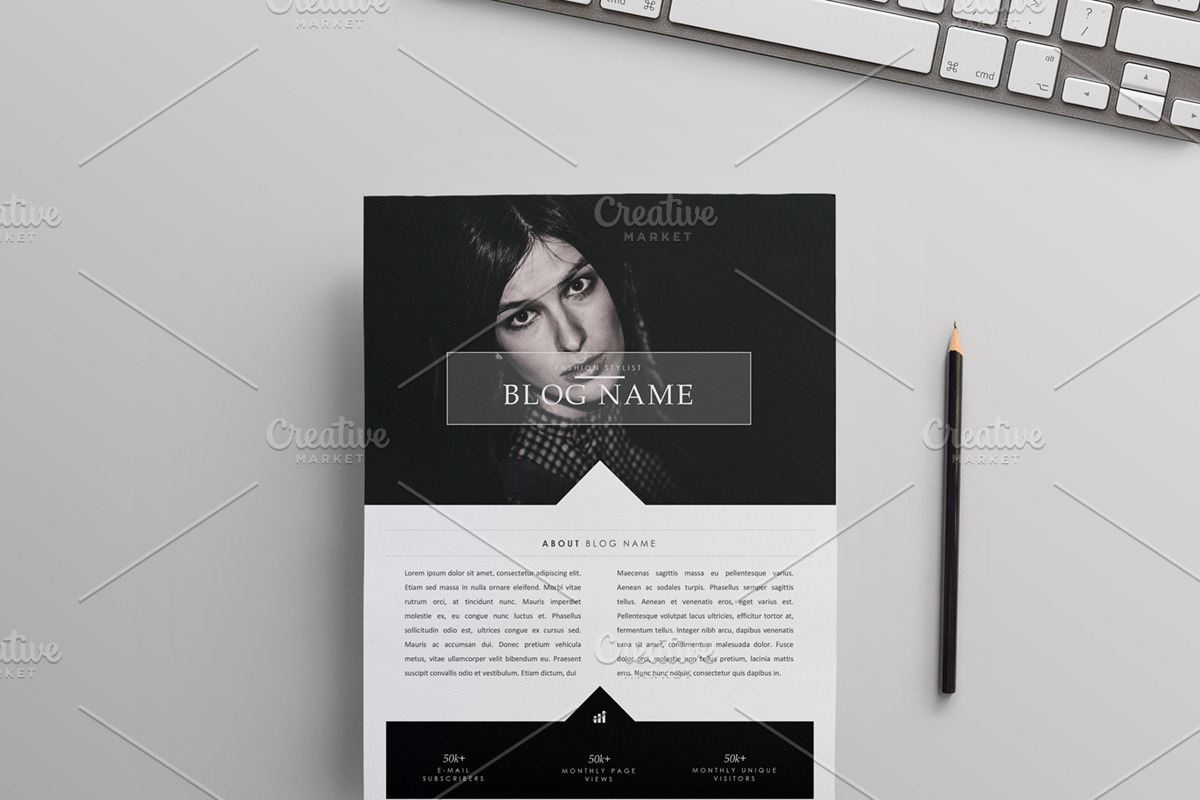 Blog Media Kit Template | Two Pages, a Stationery Template by Blogger Kit Co. (Photo 2 of 6)