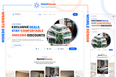 Hotel Haven Deals website UI Design