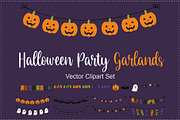 Halloween Party Garlands & Clipart, an Object Graphic by OREHOVKA (Thumbnail 1 of 4)