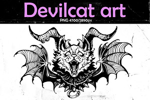 Devilcat, an Animal Illustration by Victoria Bat