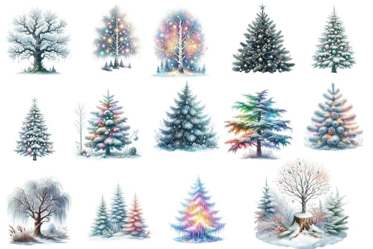 Frosted Trees  Clipart, an Illustration by Designworld (Photo 4 of 5)