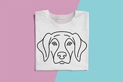 Dog portraits simple line set, an Illustration by pet design shop (Thumbnail 5 of 9)