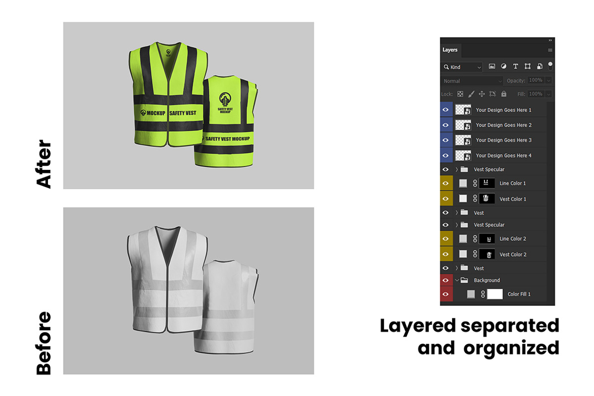 Clean Safety Vest Mockup, a Mockup by My Code Std (Photo 6 of 6)