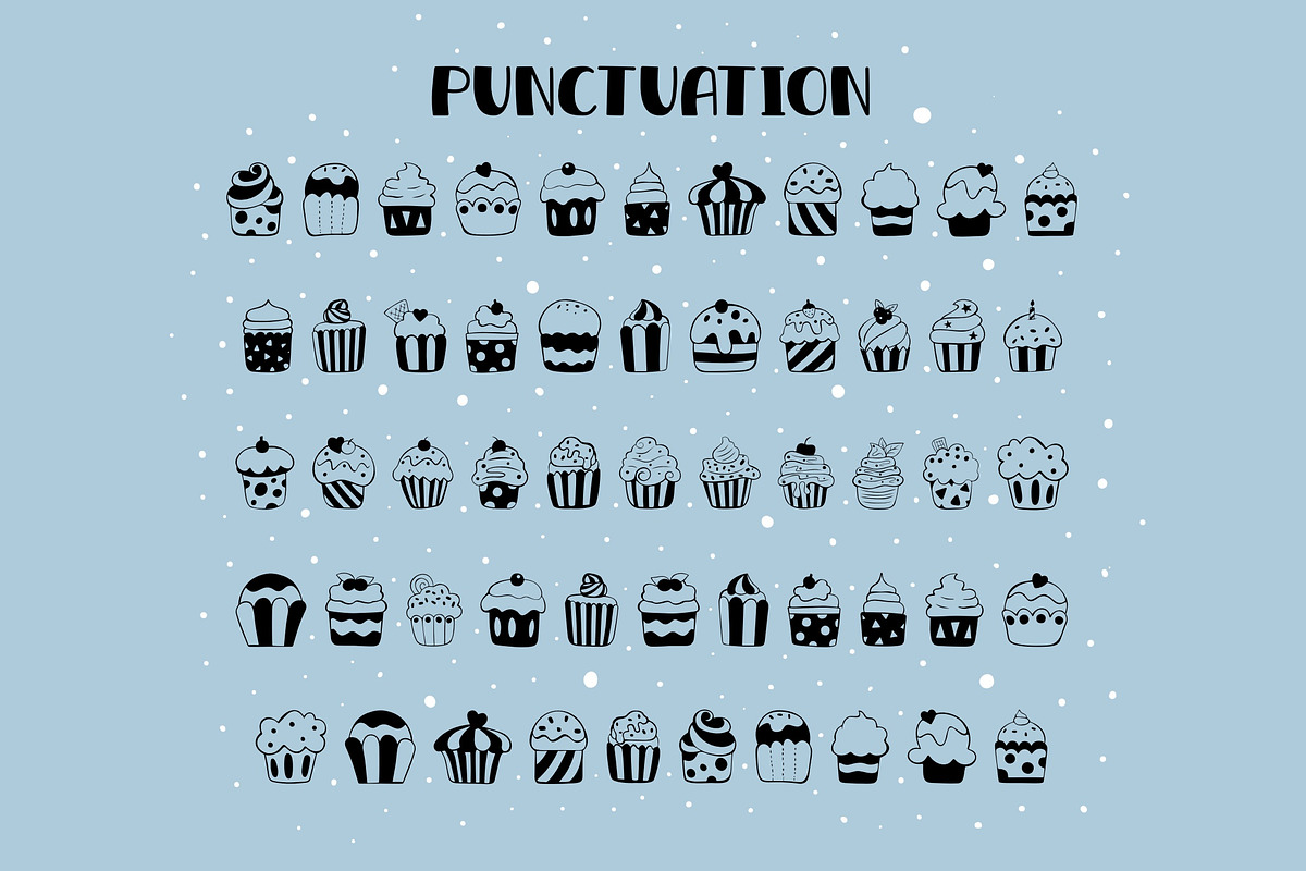 Mono Cupcake OTF Dingbats Font, a Symbol Font by DREAMs Soul G. (Photo 3 of 4)
