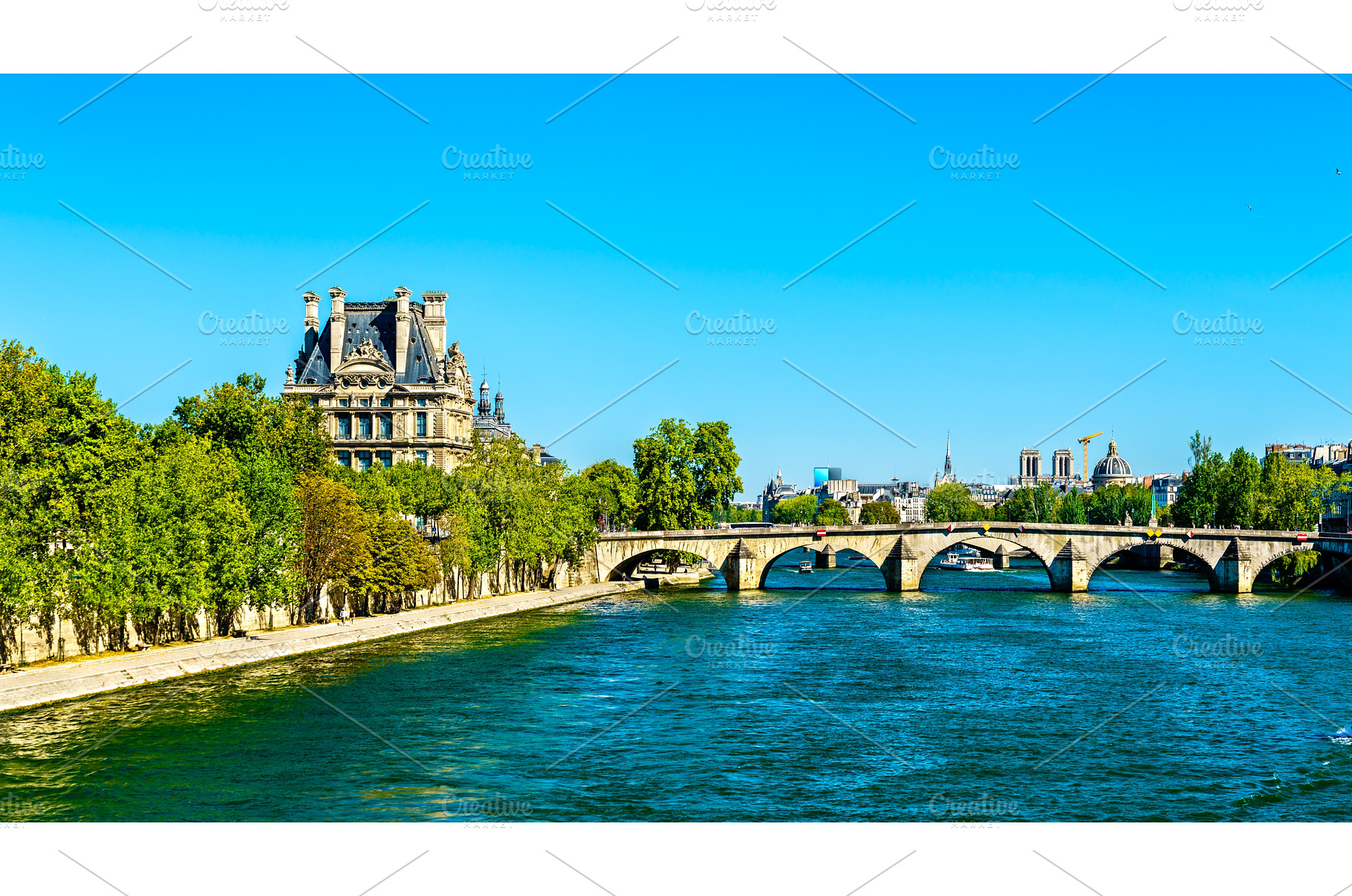 Panorama of Paris with Seine river, an Architecture Photo by Leonid Andronov