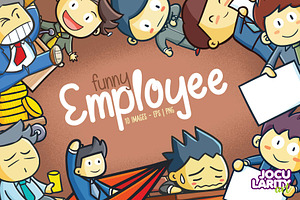 Funny Employee Cartoon Illustration, a Person Illustration by Jocularity Art