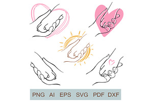 Paw Dog Human Hand in Heart, an Animal Illustration by Watercolor dreams